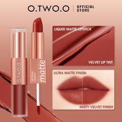 O.TWO.O 2 in 1 Lipstick Double Head Lipstick and Lip Mud - 6.5g