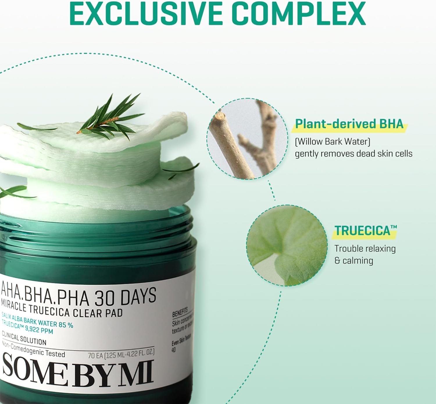 Some By Mi AHA.BHA.PHA 30Days Miracle Truecica clear pad - 125ML