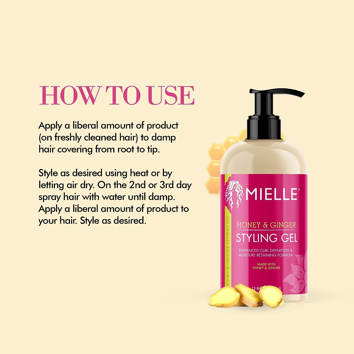 Mielle Honey & Ginger Styling Gel - 384ml