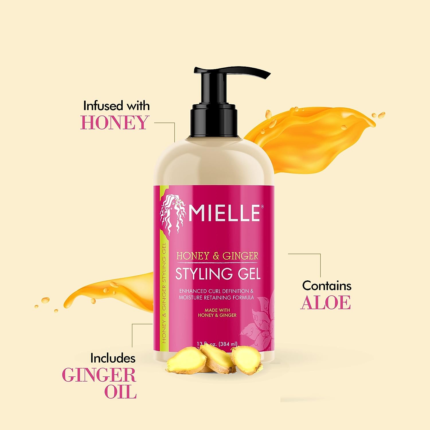 Mielle Honey & Ginger Styling Gel - 384ml