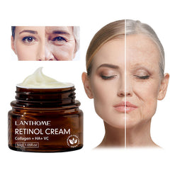 Lanthome Retinol Cream 50G - Anti Wrinkle Face Cream Retinol Collagen Hyaluronic Acid Shrink Pores Firming Improve Puffiness Moisturizing Skin Care