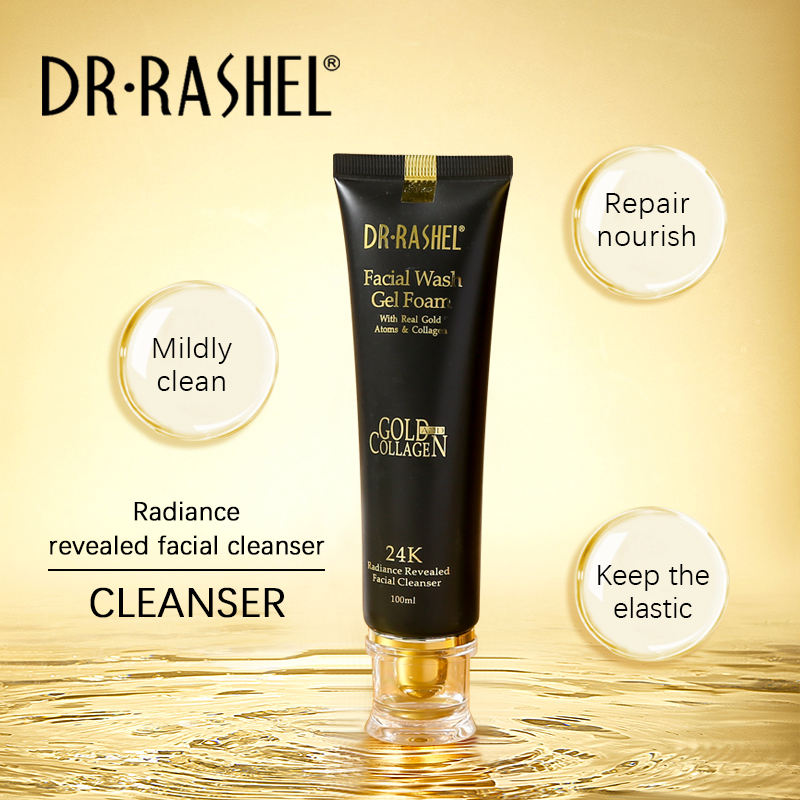 Dr.Rashel Facial Wash Gel Foam Gold And Collagen 24k - 100ml