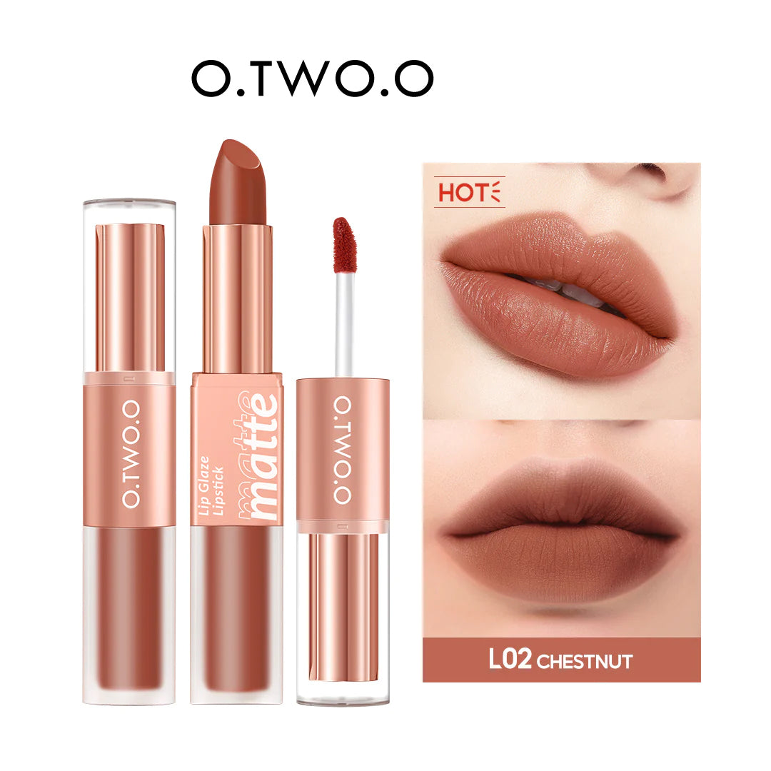 O.TWO.O 2 in 1 Lipstick Double Head Lipstick and Lip Mud - 6.5g