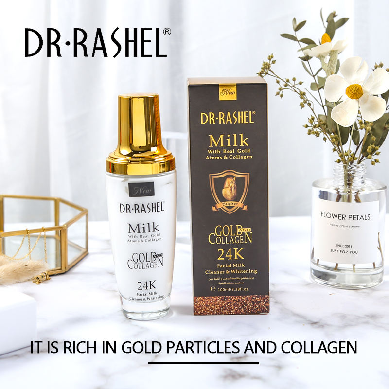 Dr.Rashel Milk With Real Gold Atoms & Collagen _ Facial Milk Cleaner & Whitening - 100ml