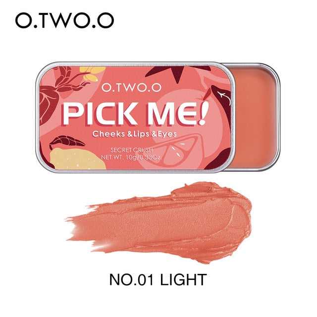 O.TWO.O  Multiple Uses Face Blusher High Pigment Makeup Cream for Cheek Lips Eyes - 10g