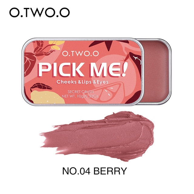 O.TWO.O  Multiple Uses Face Blusher High Pigment Makeup Cream for Cheek Lips Eyes - 10g