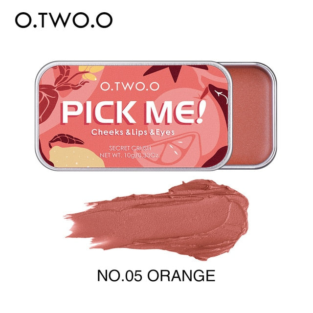 O.TWO.O  Multiple Uses Face Blusher High Pigment Makeup Cream for Cheek Lips Eyes - 10g