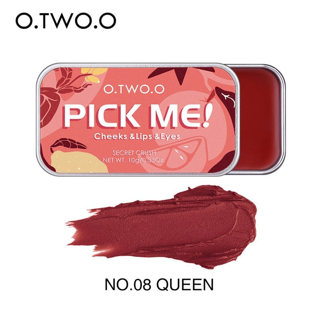 O.TWO.O  Multiple Uses Face Blusher High Pigment Makeup Cream for Cheek Lips Eyes - 10g