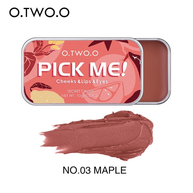 O.TWO.O  Multiple Uses Face Blusher High Pigment Makeup Cream for Cheek Lips Eyes - 10g